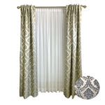 Champagne an Steel Grey Jacquard Damask