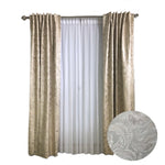 Ivory Paisley Leaf Tone-on-Tone Curtains