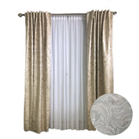 Ivory Paisley Leaf Tone-on-Tone Curtains