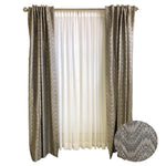 Taupe Moire and Waves Jacquard