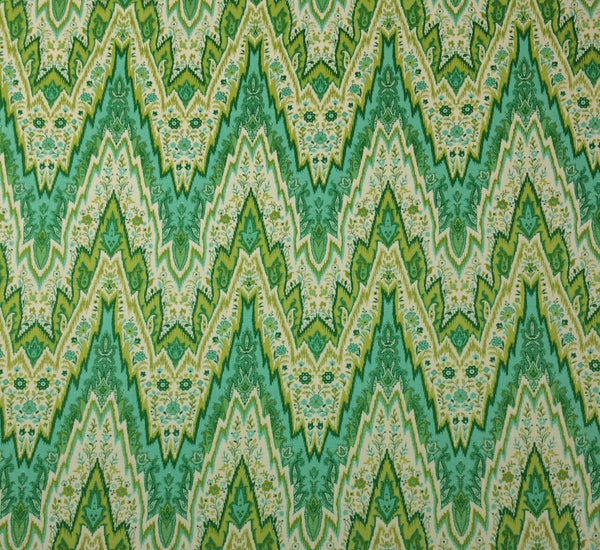 Waverly Williamsburg Bray Flamestitch Citron Green 100% LINEN Fabric By the Yard, 54" Fabric