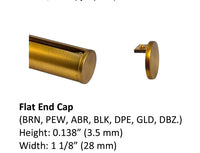 End Cap Finials, 1 1/8 Diameter Channel Rod Matte Black ( Set of 2 )
