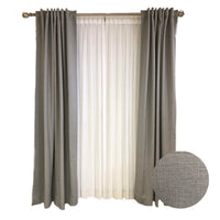 D K Home Grey Linen Tex Curtains